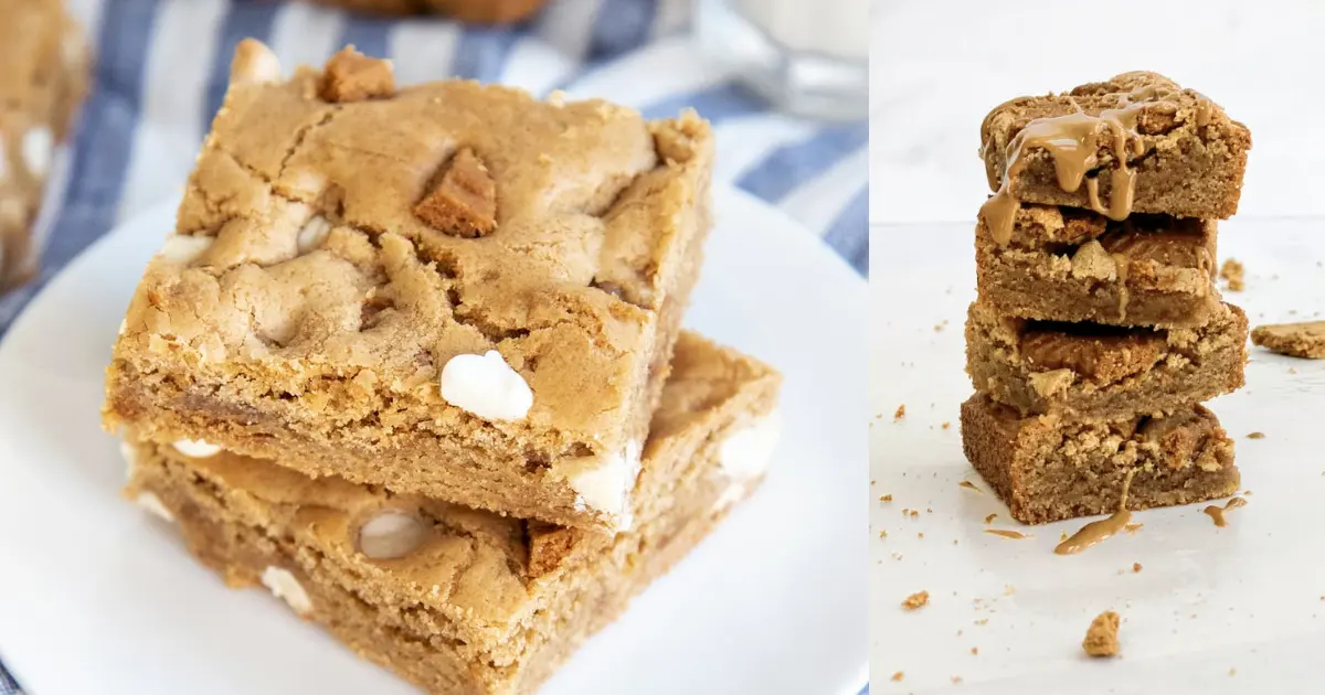Chewy Biscoff Blondies Recipe