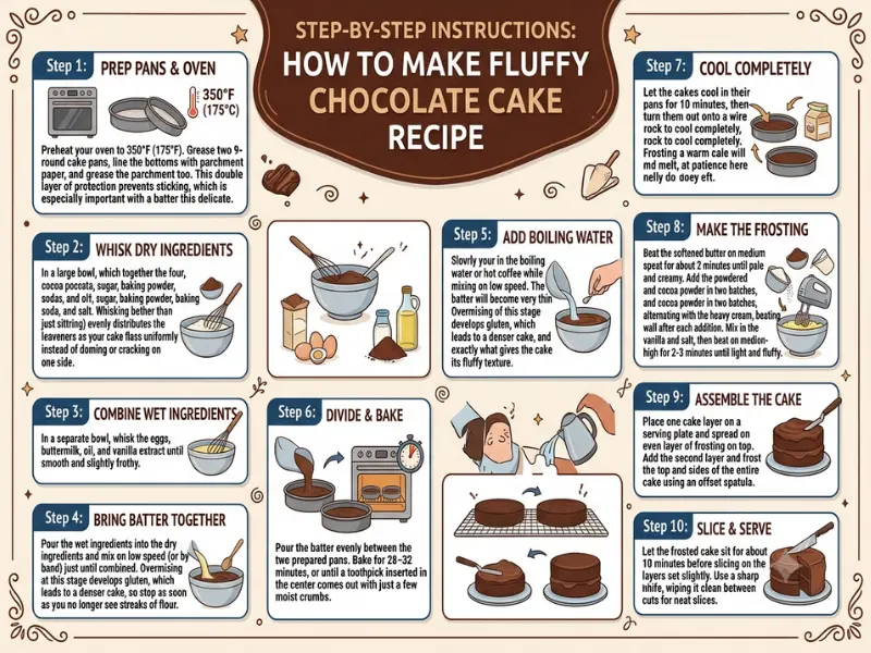 Step-by-Step Instructions: How to Make Fluffy Chocolate Cake Recipe